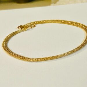 Gold choker, gold choker necklace, flat snake choker necklace, unique jewelry